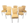 Vintage leather dining chairs, set of 6, 1980s