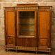 Important showcase library in fine wood and marquetry, stamped.