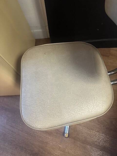 Vintage metal and leather office chair