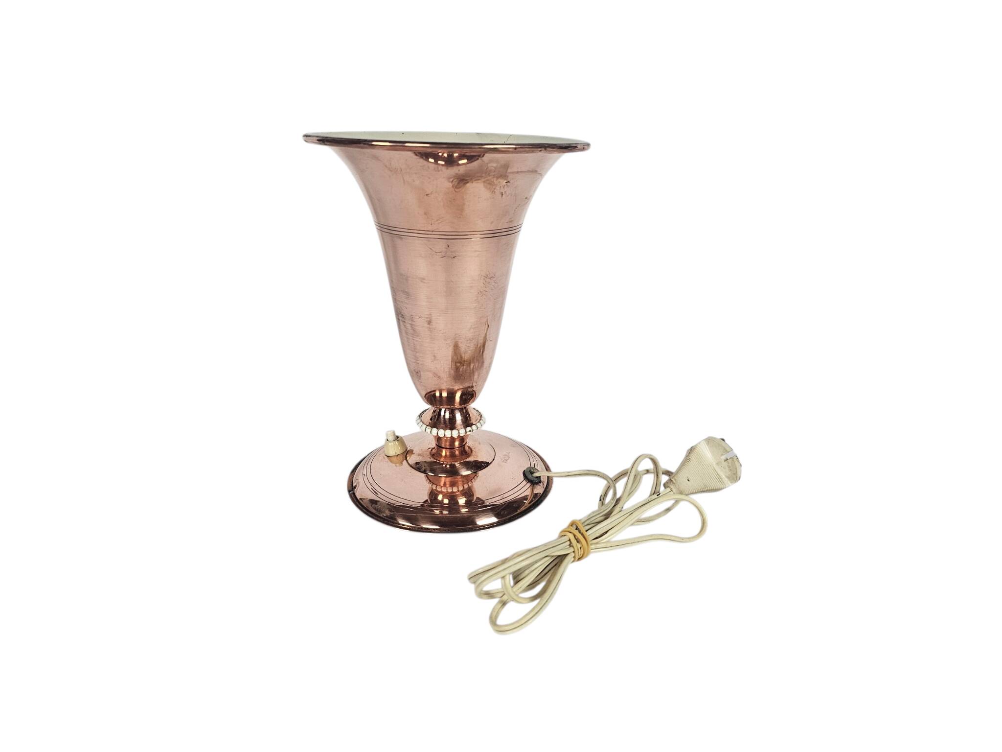 Art Deco - Goblet lamp - copper - Uplighter - Holland - 1st half of the 20t