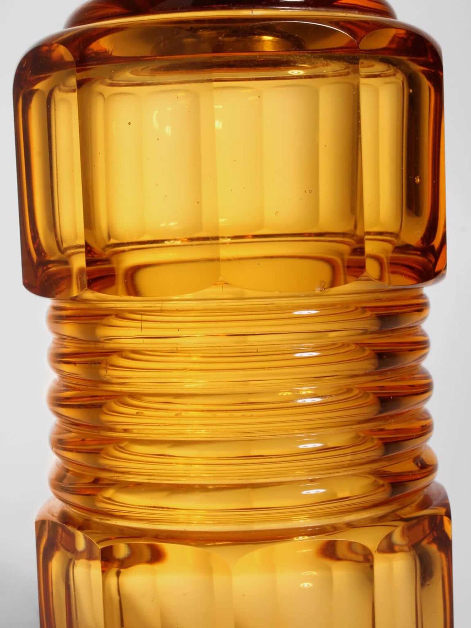 Art Deco Amber Glass Decanter, 1930s