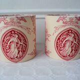 Pair of red toile de Jouy lampshades