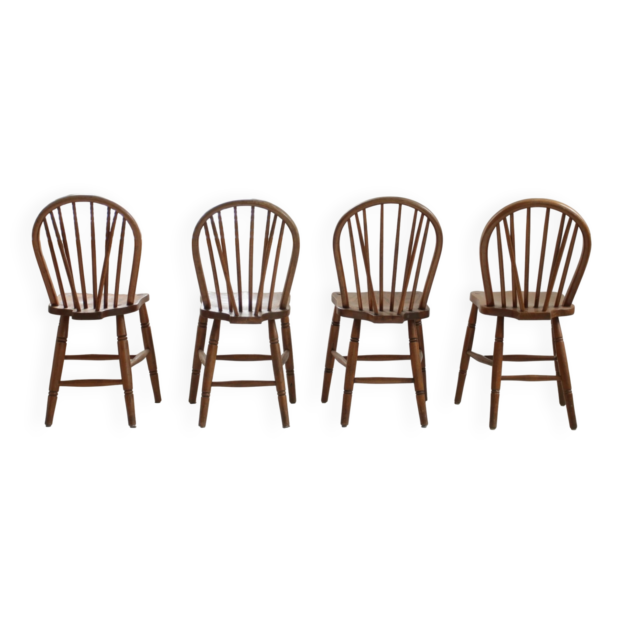Set of 4 19th-century British military Windsor chairs – WD stamped