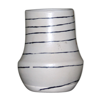 Ceramic vase with black stripes