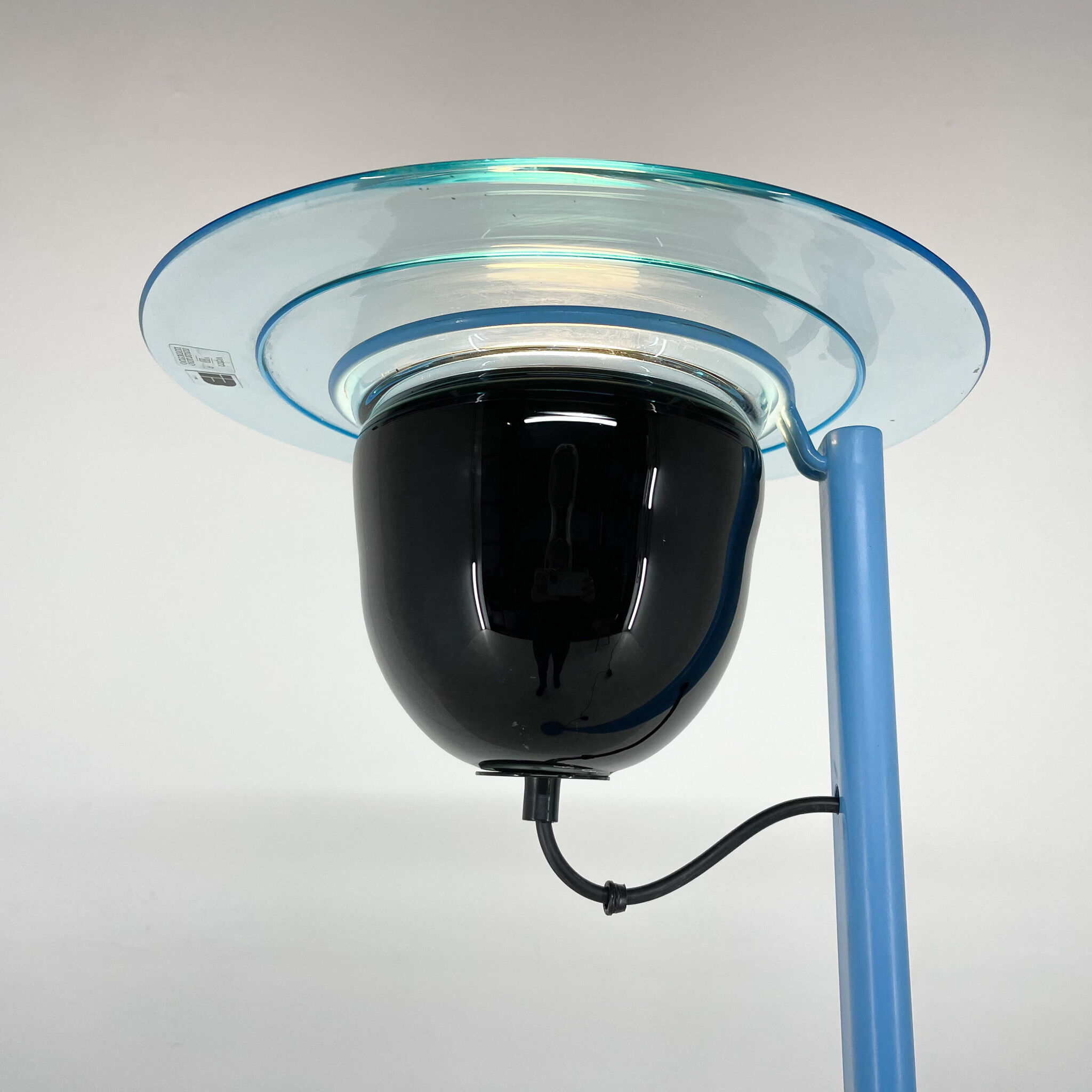 1970's vetri murano glass & metal floor lamp, italy