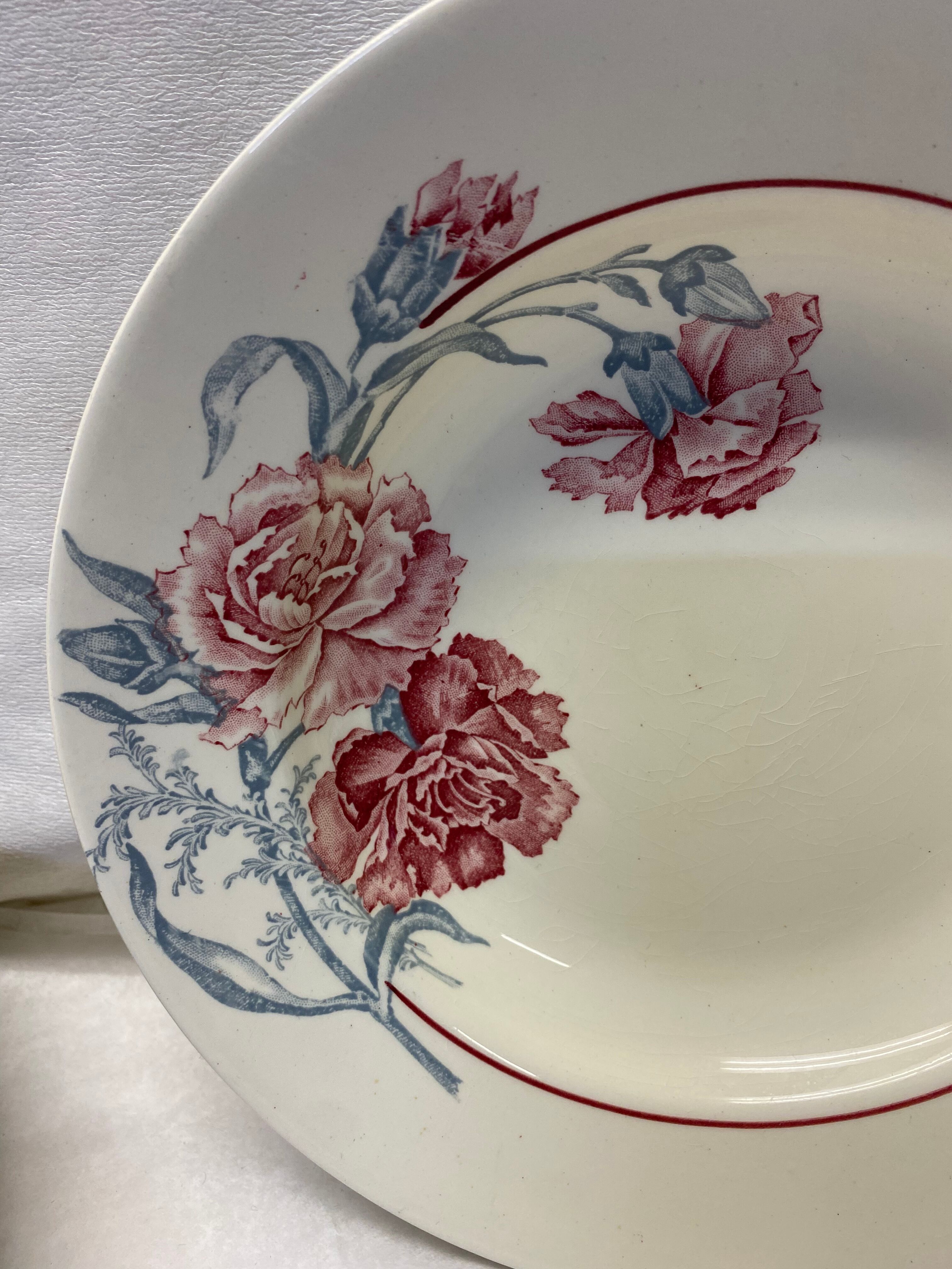 Set of 6 plates Saint Amand Digoin Antibes hollow