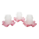 Set of three frosted blown glass tulip lampshades, Art Nouveau