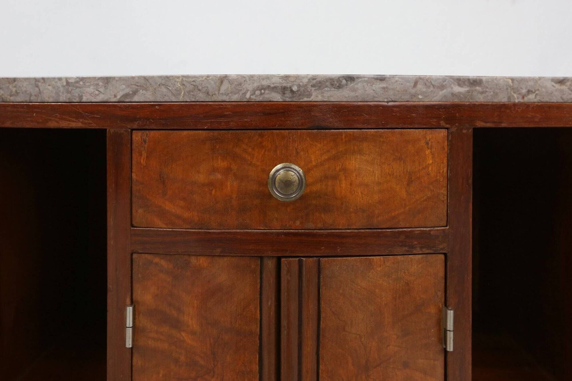 Art Deco cabinet in wood with a marble top, France, 1930s