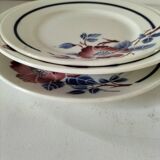 Set of three ironstone plates K & G Lunéville model Régine - 1950s