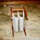 Danish teak and cotton magazine rack, 1950s