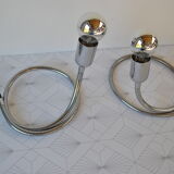 Snake model lamps pair by Gepo ,1970