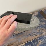 Vintage pebble wall lamp in chiseled glass corrugated shape