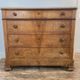 Commode ancienne en noyer, dessus de marbre, XIXe siècle