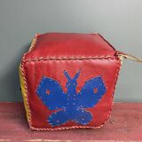 Small children's leather pouf 60's