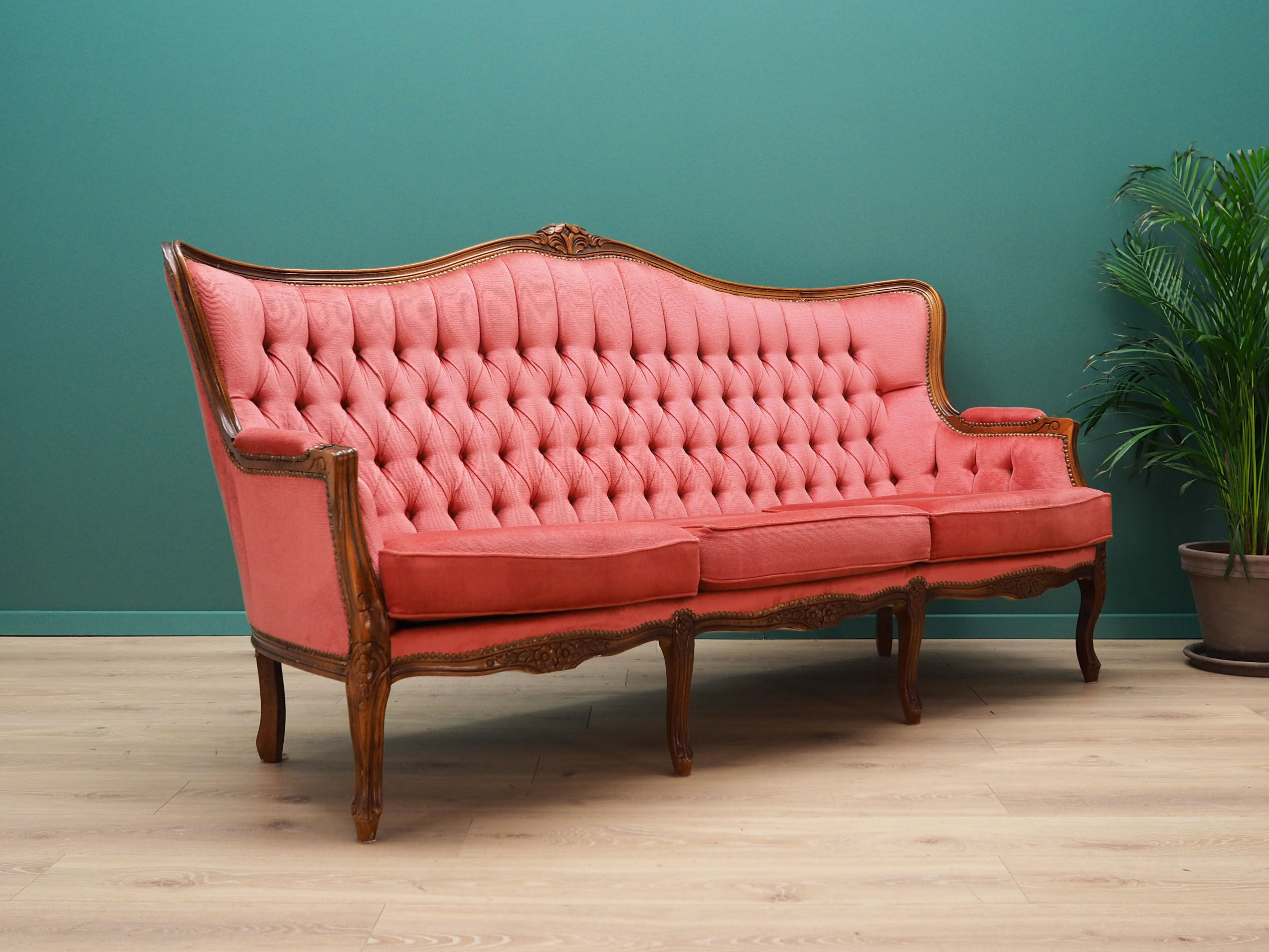 Canapé en velours rose, design suédois, années 1980