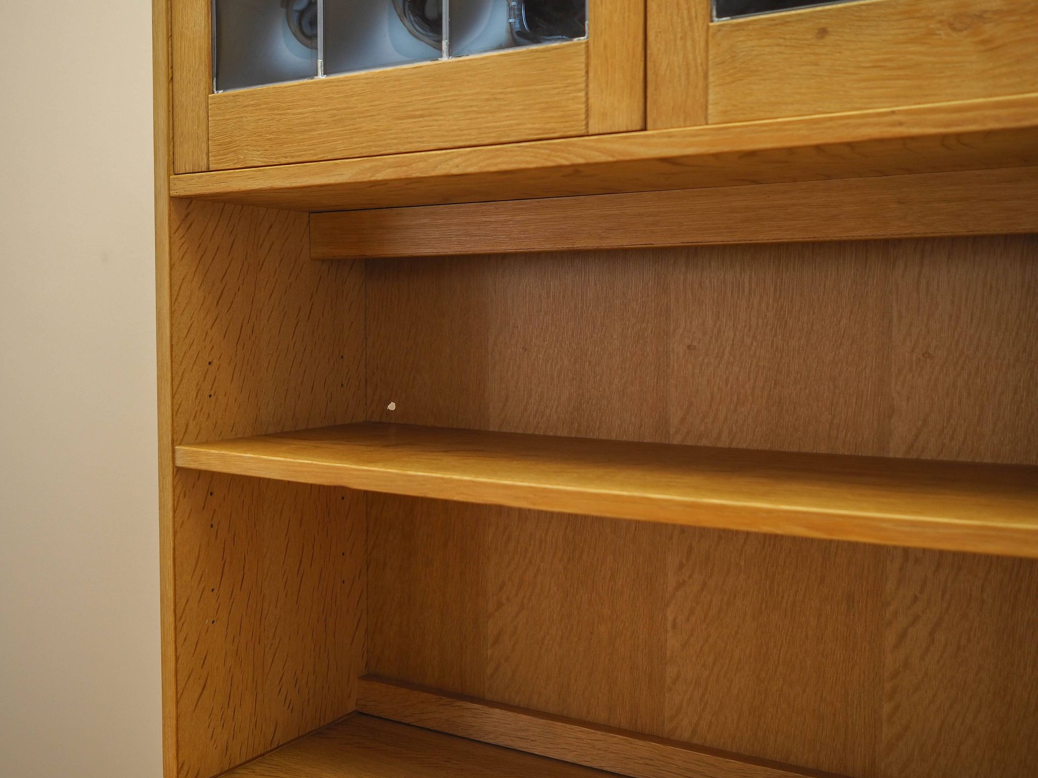 Henning Kjærnulf Oak Bookcase with Glass Doors, Danish 1960s