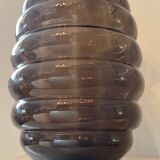 Large vintage smoked glass vase