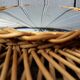 wicker rattan star mirror, bulging witch 47x48 cm
