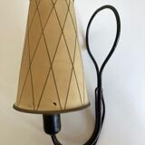 Art deco beaten iron wall lamp