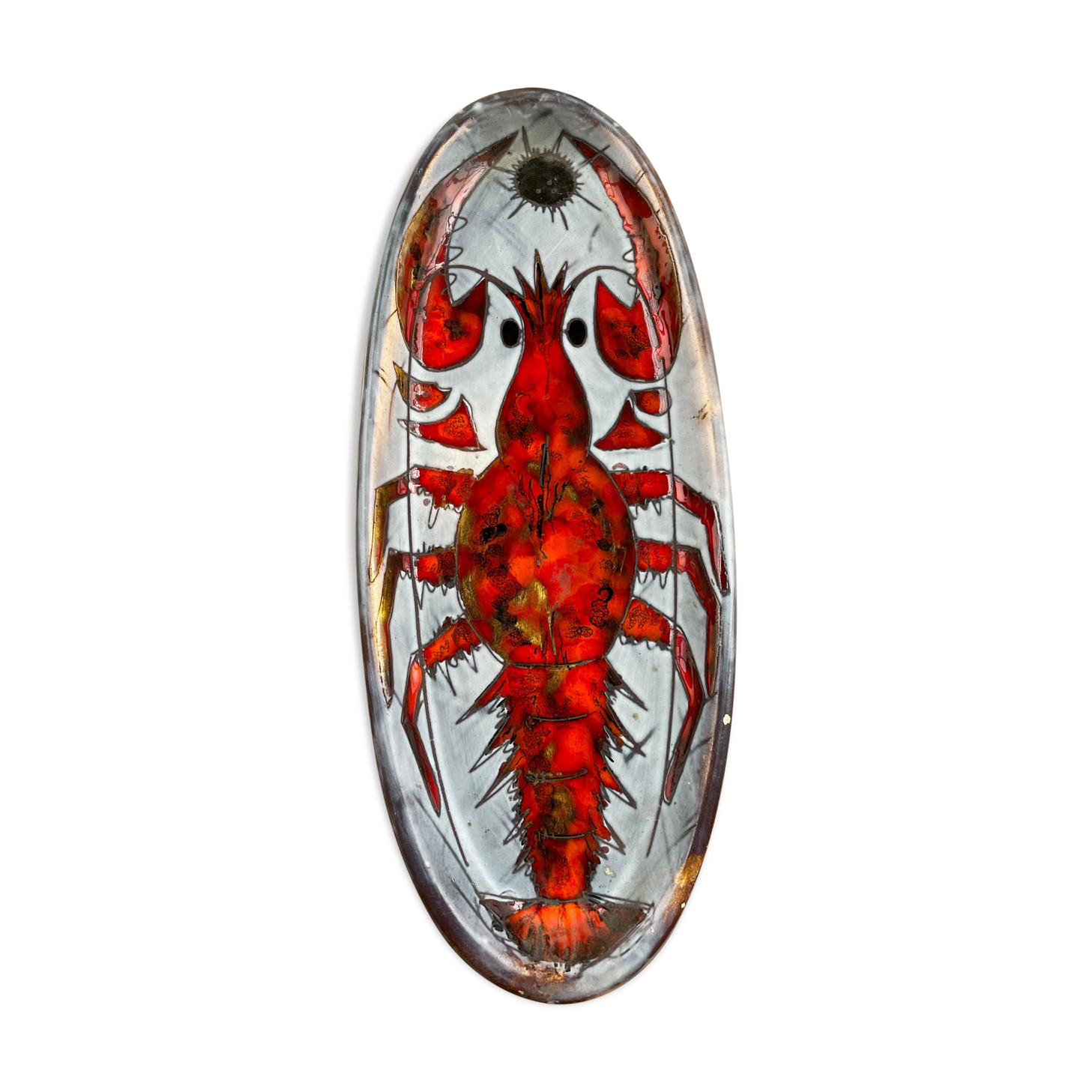Plat céramique « homard » Vallauris Brunner