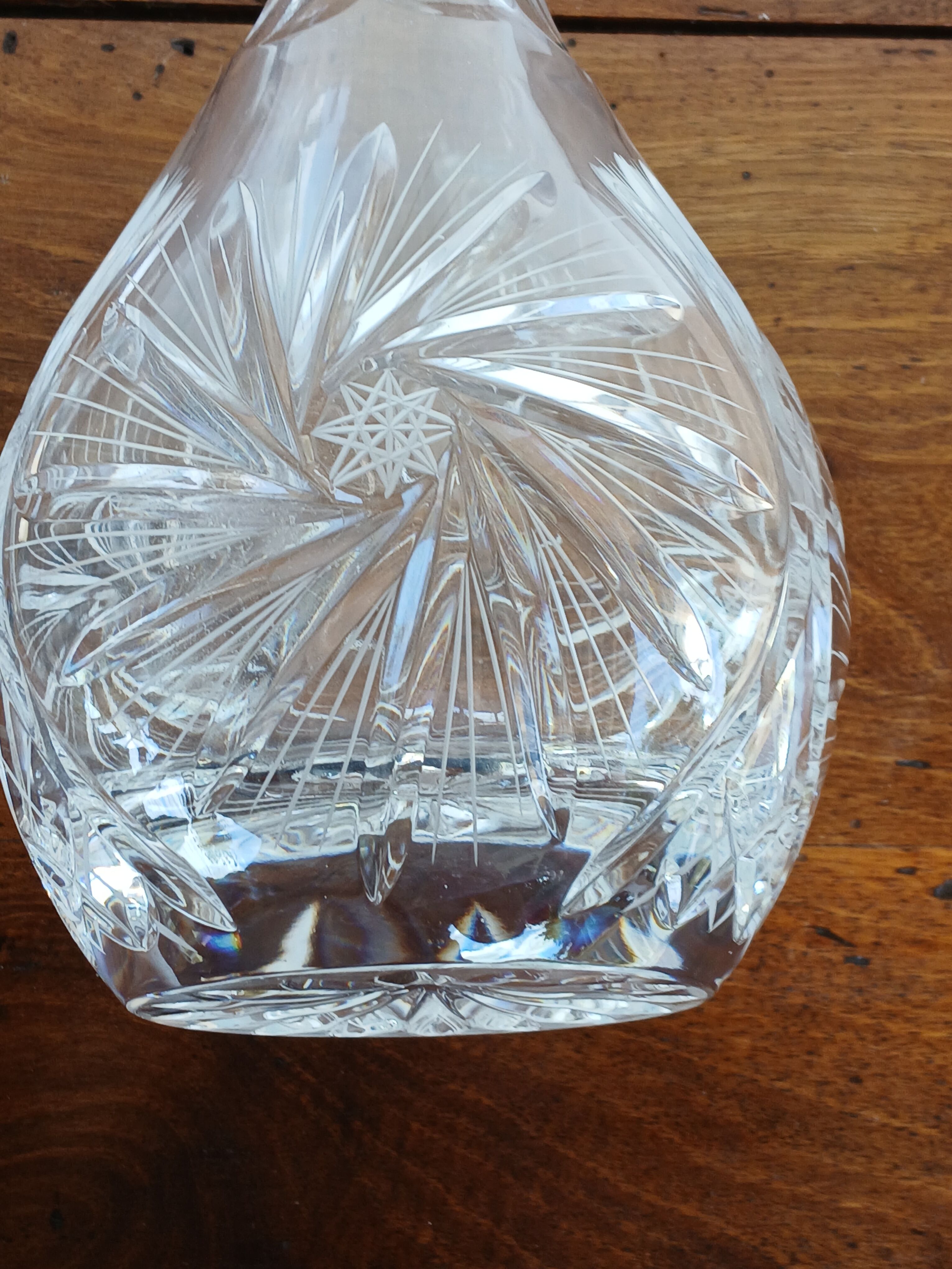 crystal wine decanter from Samabor, Czechoslovakia,