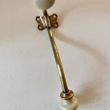Double coat hook, brass and ceramic