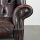 Cowhide leather Chesterfield wingback armchair in classic English style