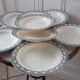 Set of 8 hollow plates Terre de Fer model "Garlands" late nineteenth