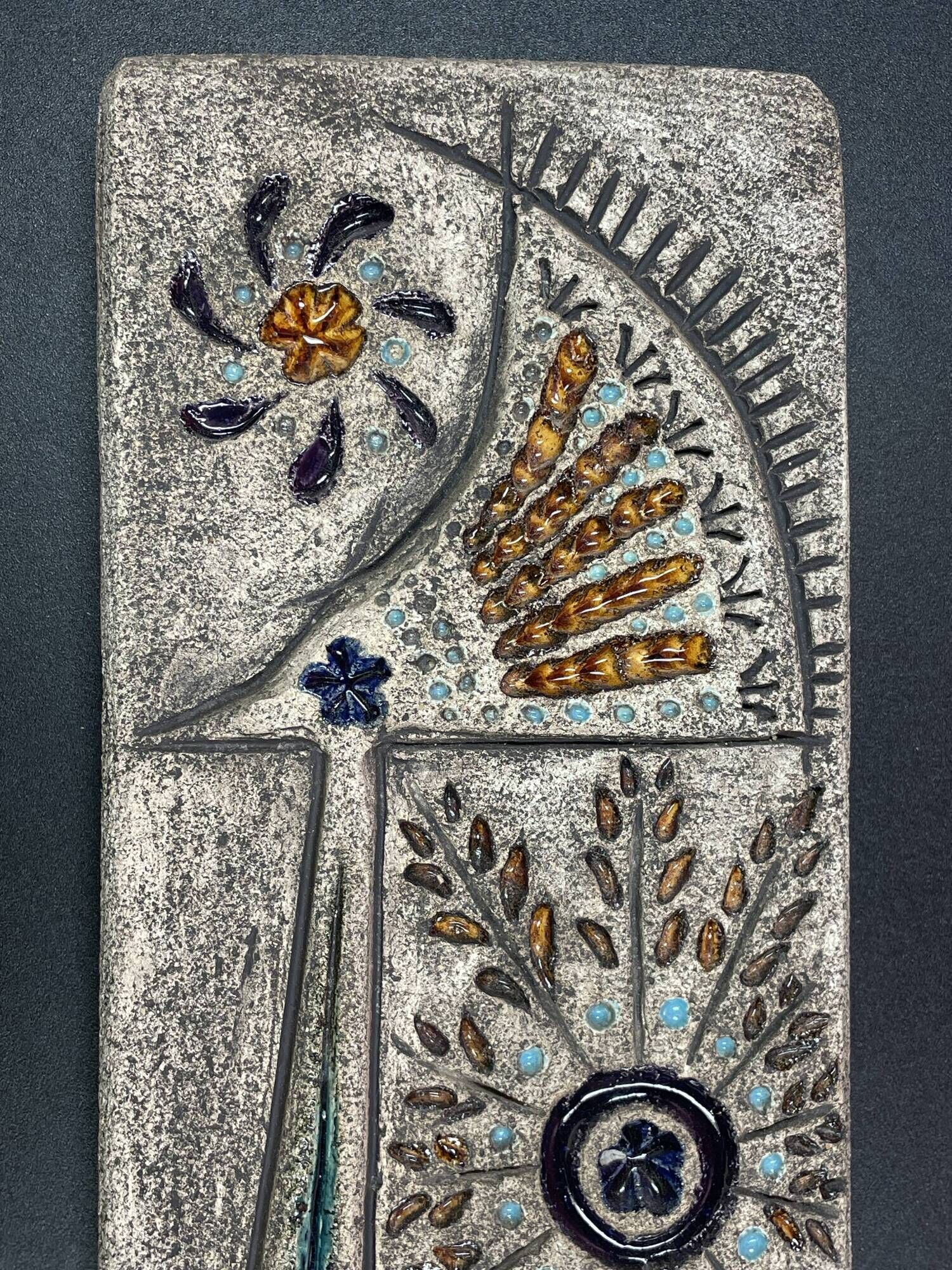 Contemporary enameled ceramic Denise Bernard Paris ceramics from the wells 1960