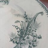 Large Antique Ironstone Dish - Lily of the Valley Ste Amandinoise Decor, Early 20th Century