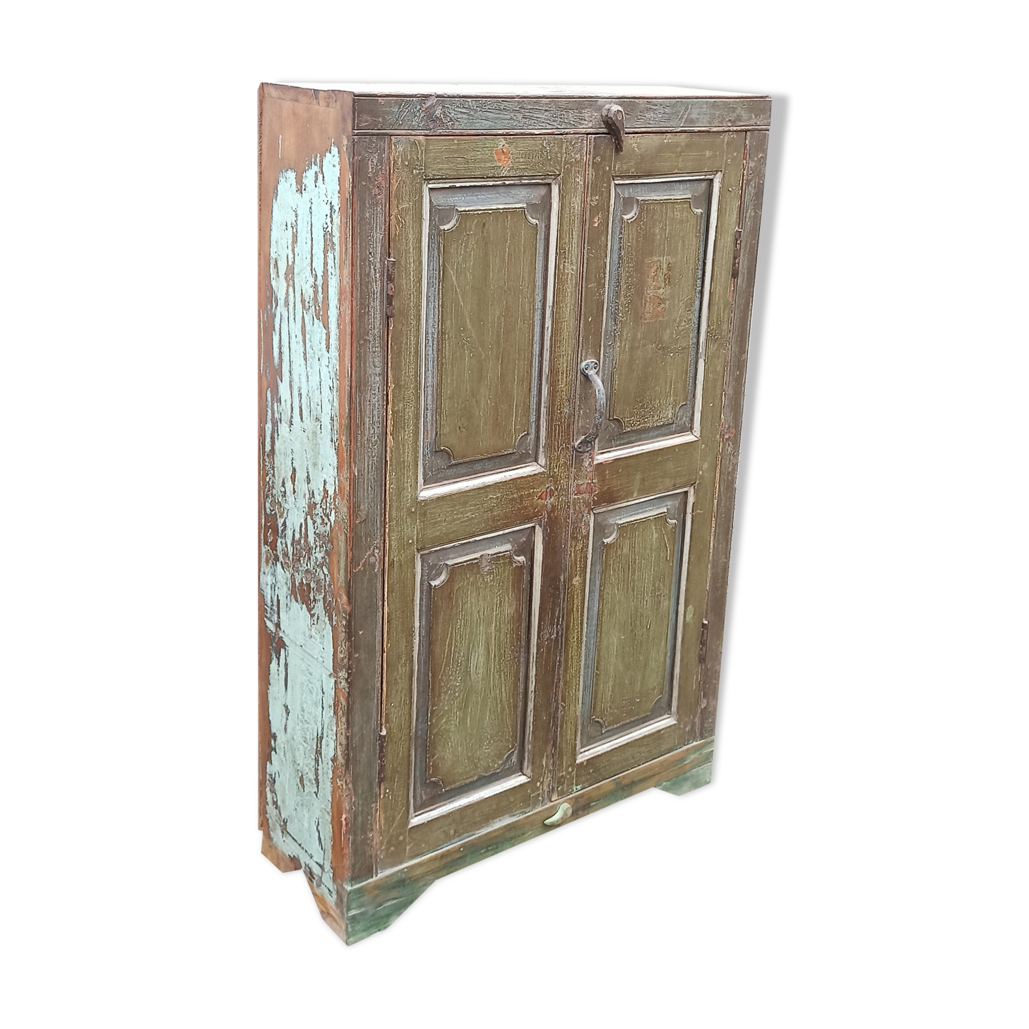 Old green wood cabinet