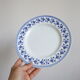 Ensemble de 9 assiettes plates, saint Amand, Bleuets, terre de fer