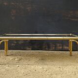 Table basse métal doré façon bambou 70/80's