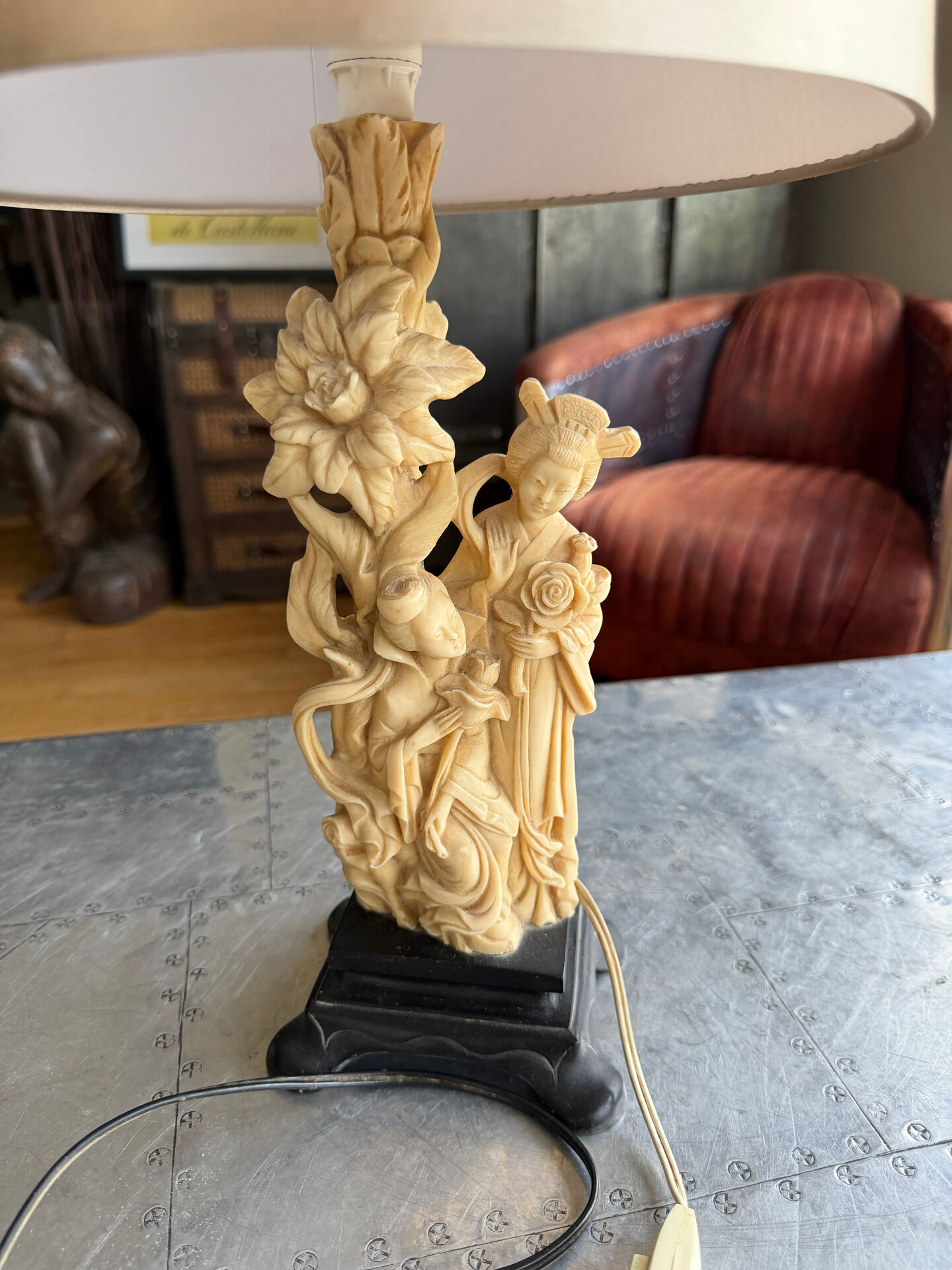 Asian resin lamp