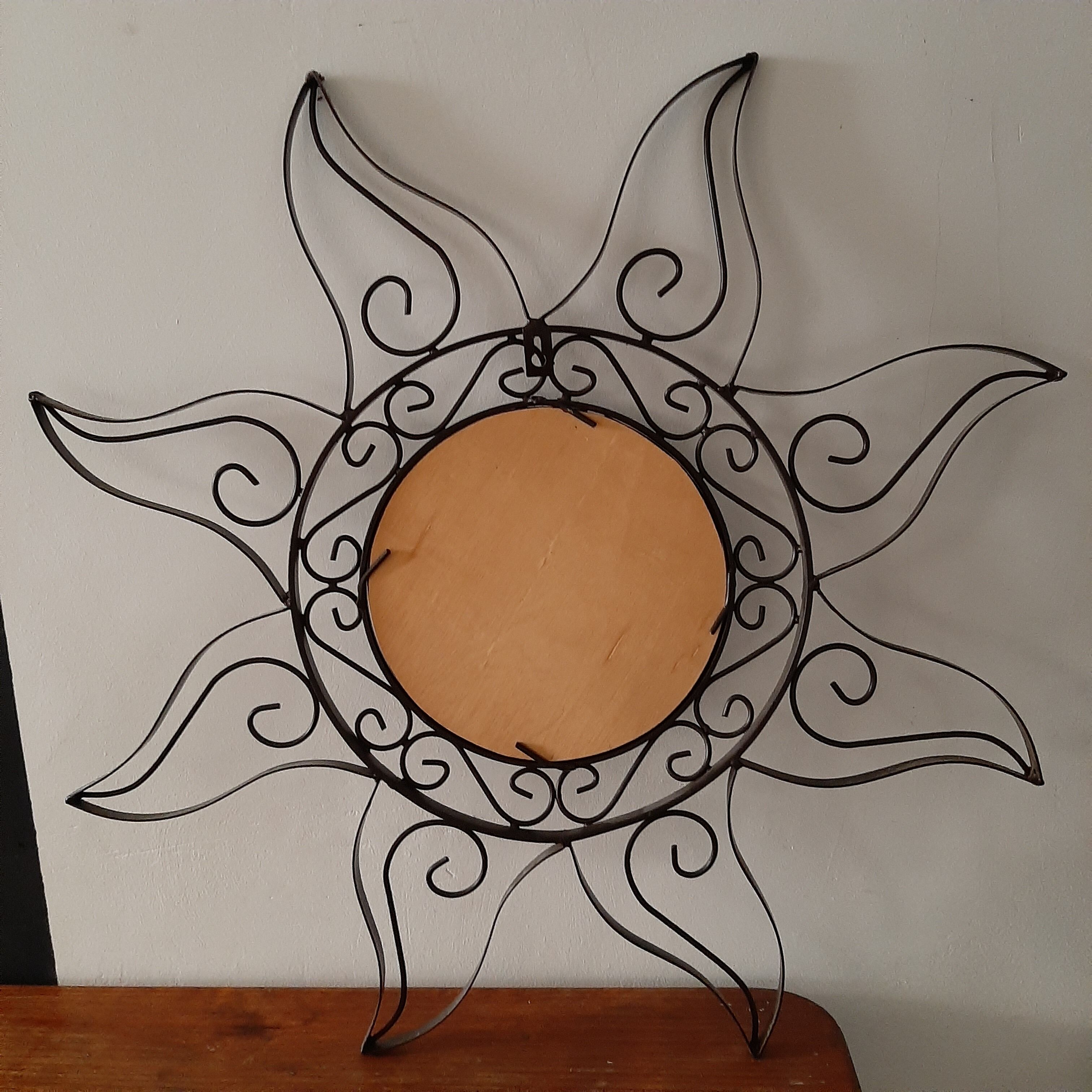 Wrought iron sun mirror