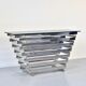 Italian stacked chrome and tinted glass console 1970