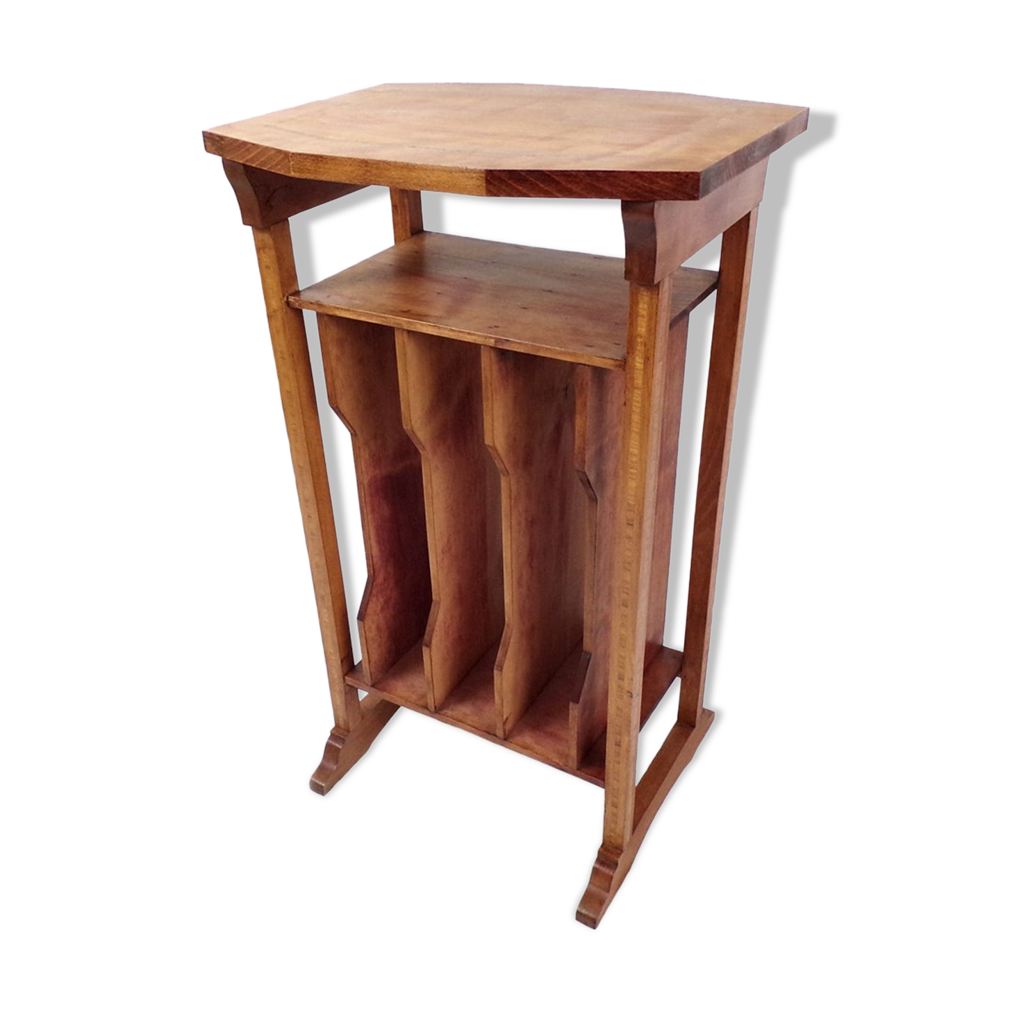 Vintage table-piece furniture with music magazines