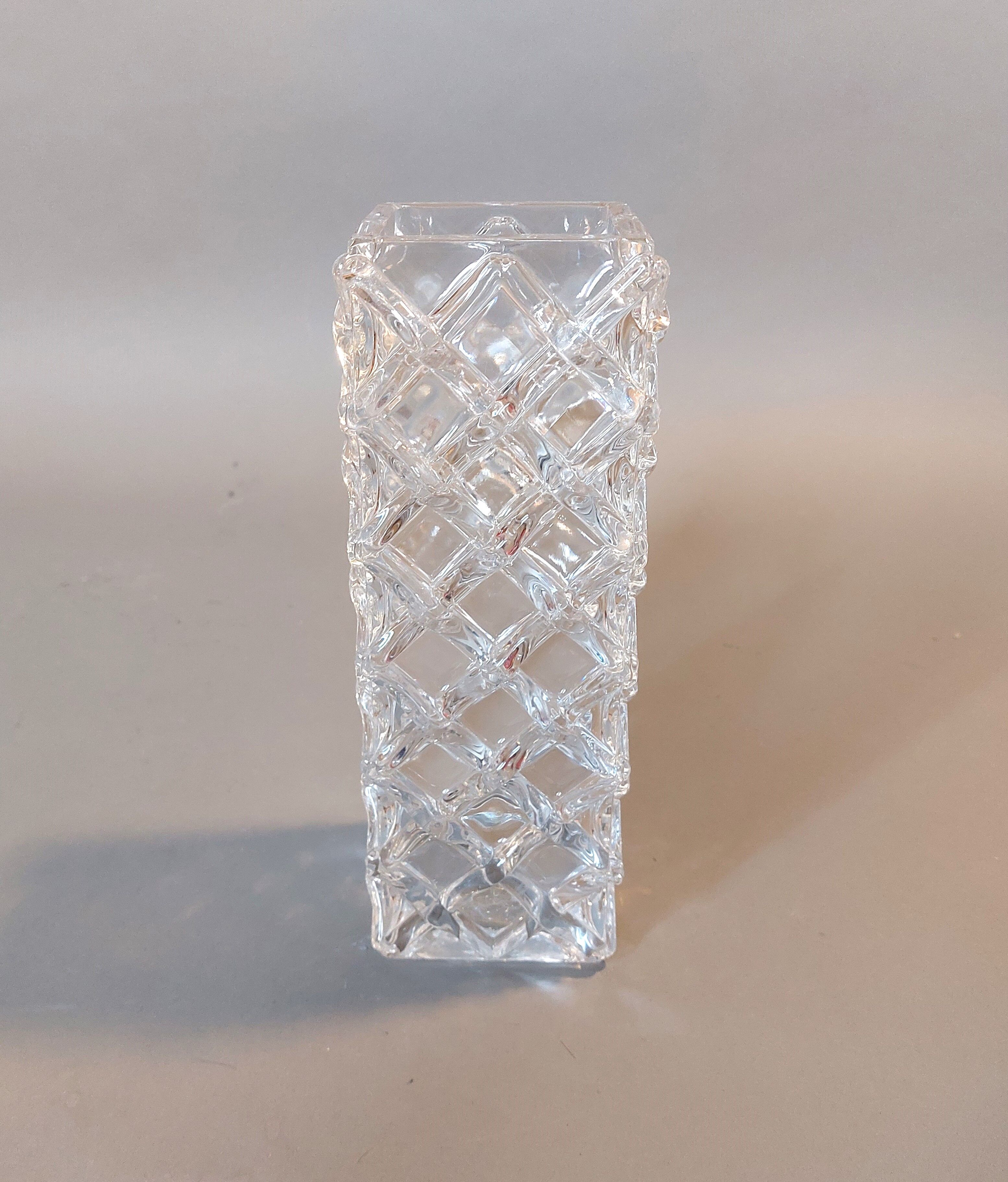 Molded glass vase cross 1940
