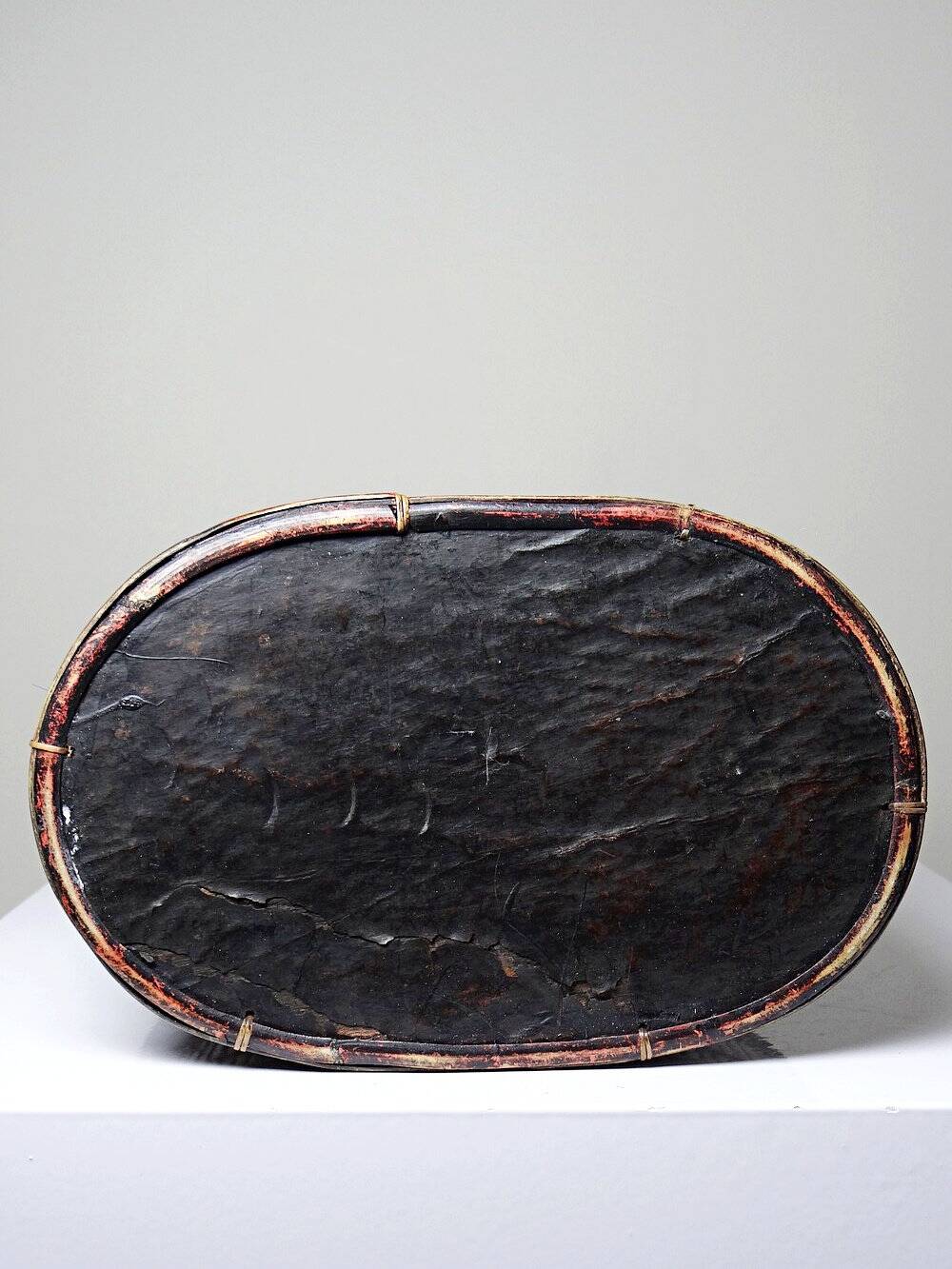 "Tampung" box, bamboo and leaf Indonesia, Lombok early 20th century