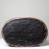 "Tampung" box, bamboo and leaf Indonesia, Lombok early 20th century