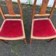 Paire de Chaise art déco en velours rouge