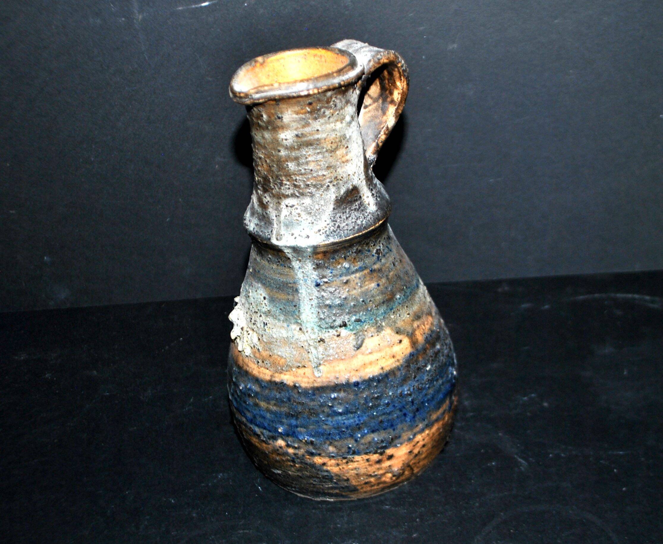 Claire BERGER Vintage 1970 Ceramic Pitcher – Stoneware from Puisaye La Borne