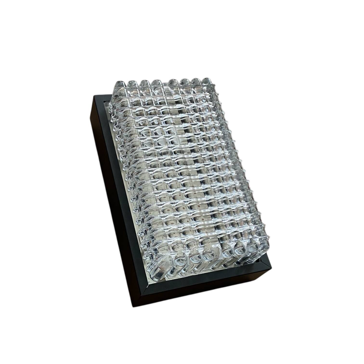 Rectangular wall light in moulded glass Wila Leuchten 1960