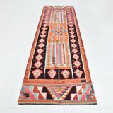 Pink Vintage Kilim Runner Rug, 95x325Cm