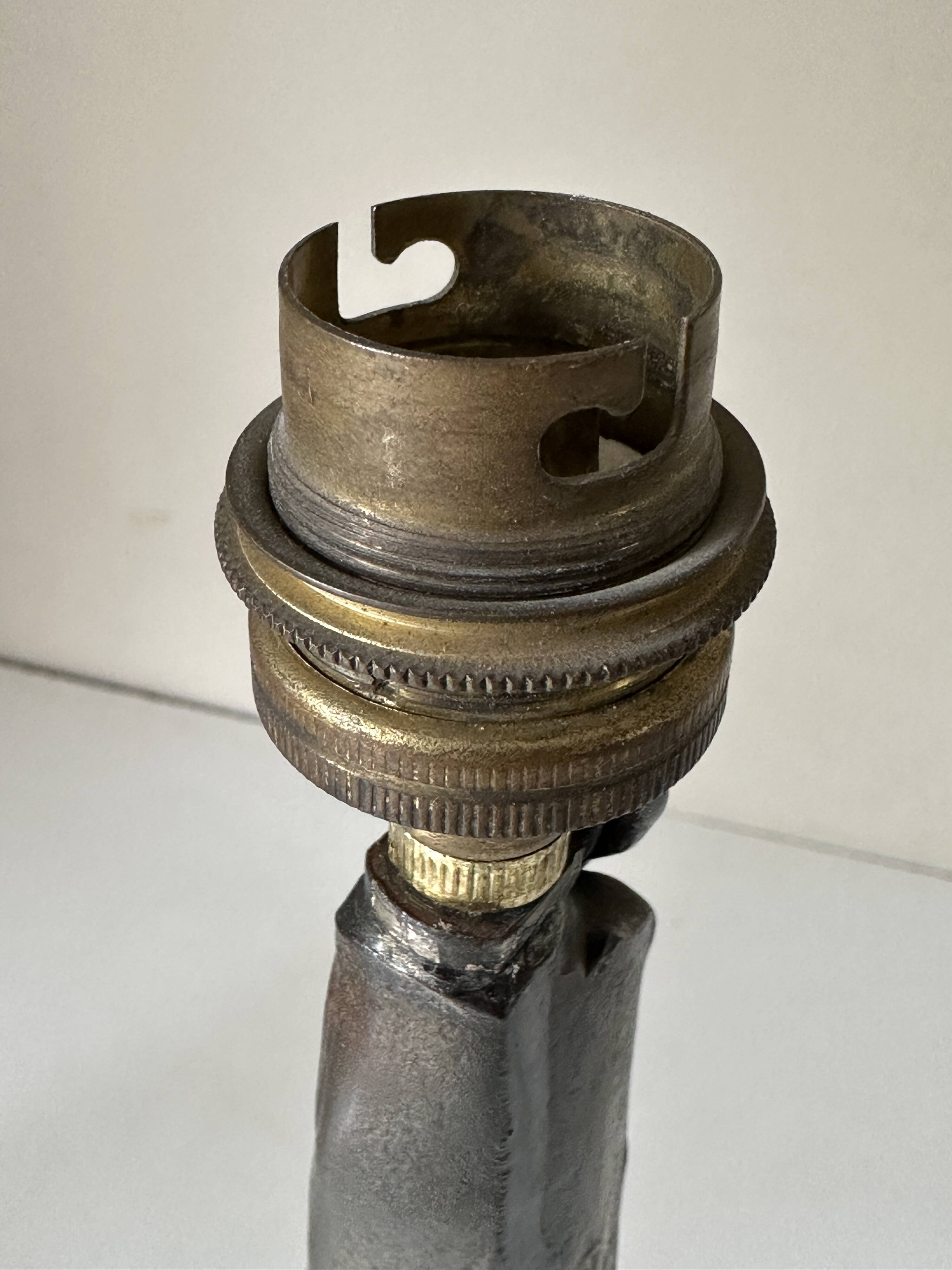 Vintage 60s metal brutalist lamp
