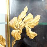Art Nouveau display case, bronzes and carved wood on a floral theme, circa 1900