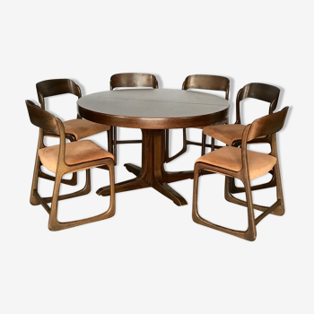Table and 6 chairs Baumann 60 years
