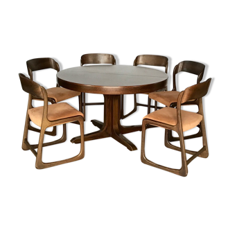 Table and 6 chairs Baumann 60 years