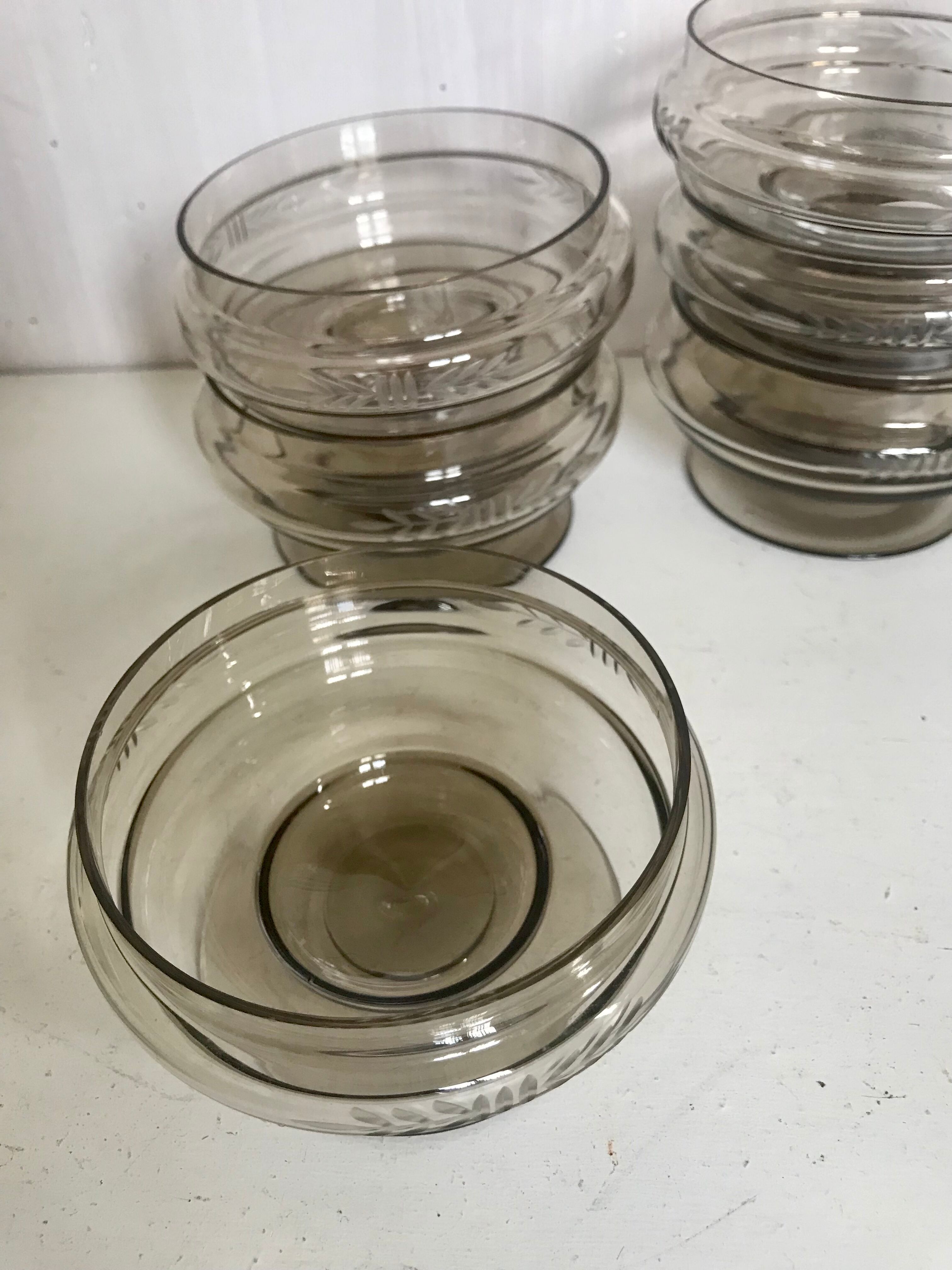 Champagne cups of smoked glass