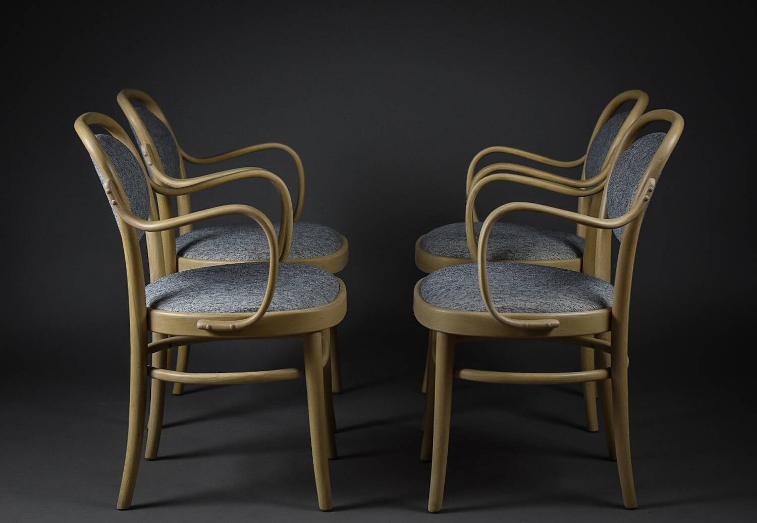 Ensemble de 4 chaises Gemla en hêtre, Suède 1970